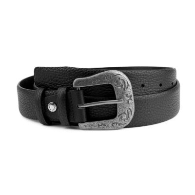 Cowboy Belt with Buckle Genuine Leather Capo Pelle
