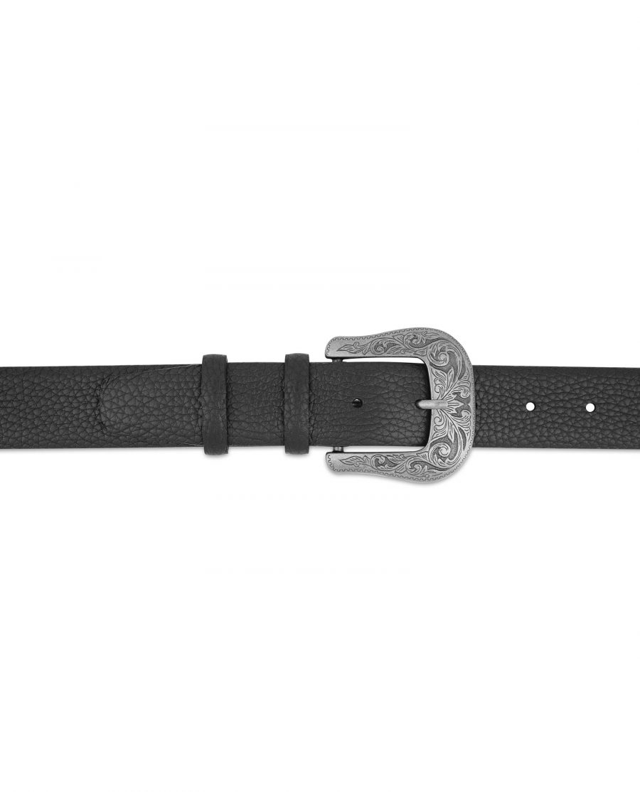 Cowboy Belt with Buckle Genuine Leather On jeans