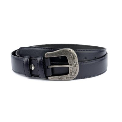 Navy Blue Western Belt For Men Capo Pelle