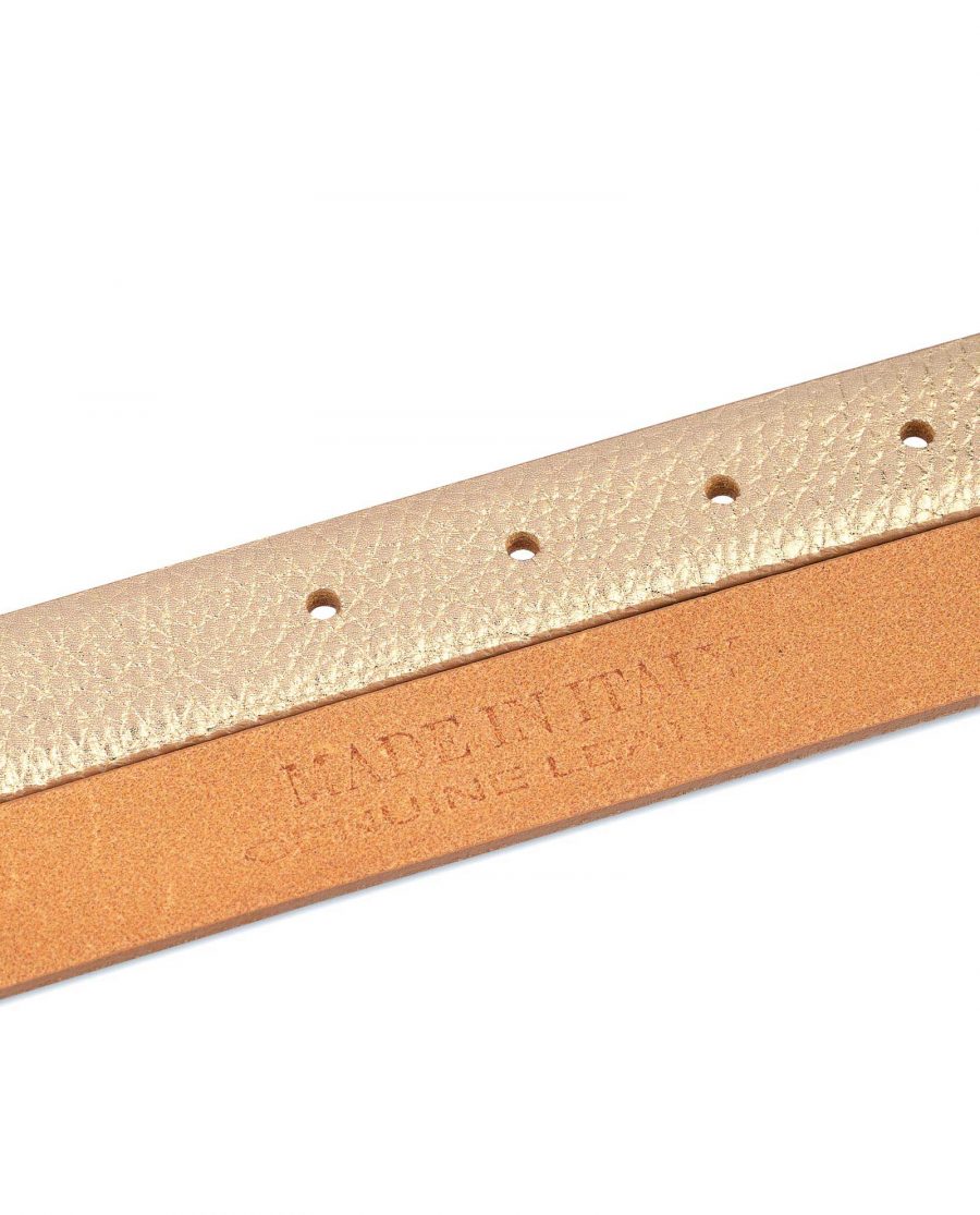Western Rose Gold Belt With Gold Buckle Genuine leather