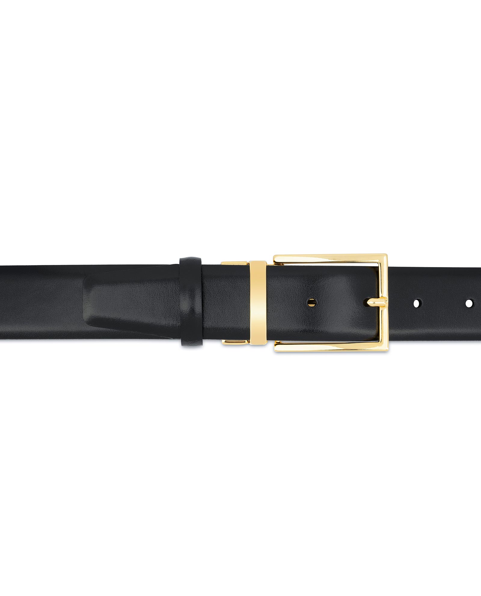 Buy Black Belt With Gold Buckle | For Men | LeatherBeltsOnline.om