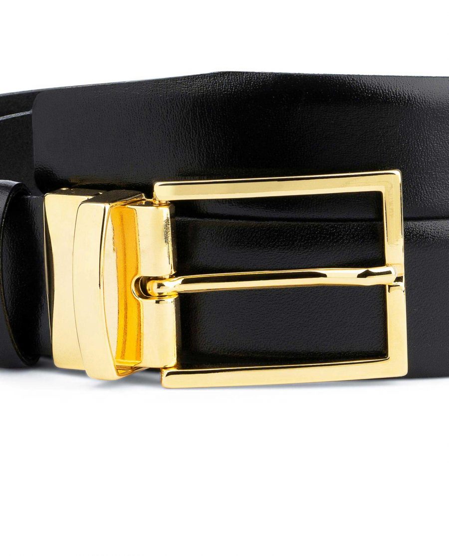 Black Belt With Gold Buckle For Men Quality