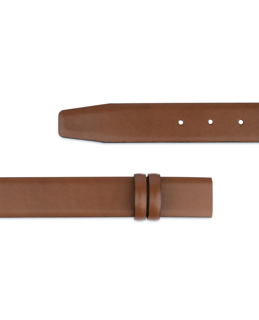 Brown Mens Belt for Buckles 1 3 8 inch Vegetable Tan Genuine Leather