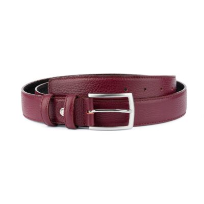 Burgundy Belt For Men Genuine Leather Capo Pelle