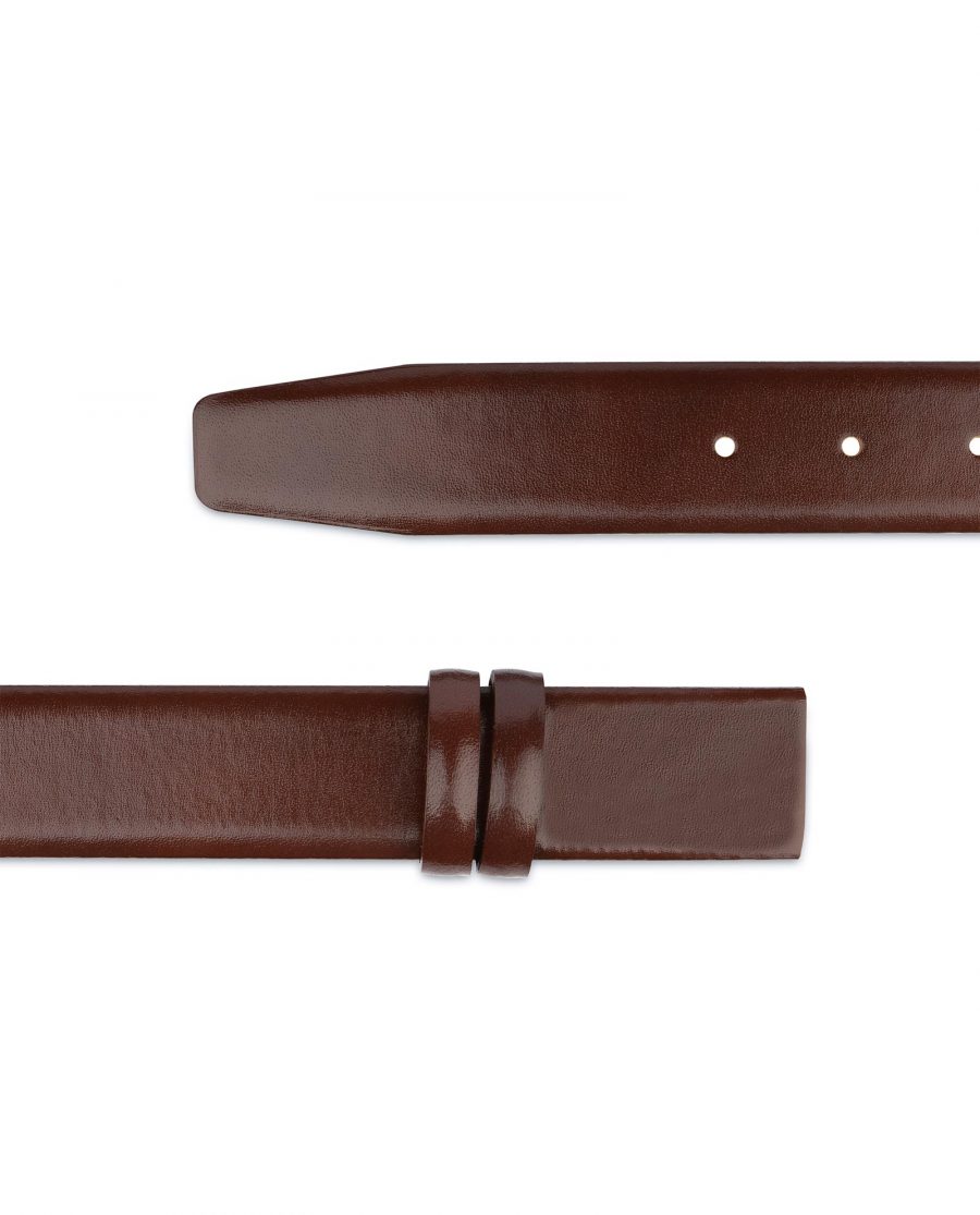 Cognac Leather Belt for Buckles 1 3 8 inch Brown smooth