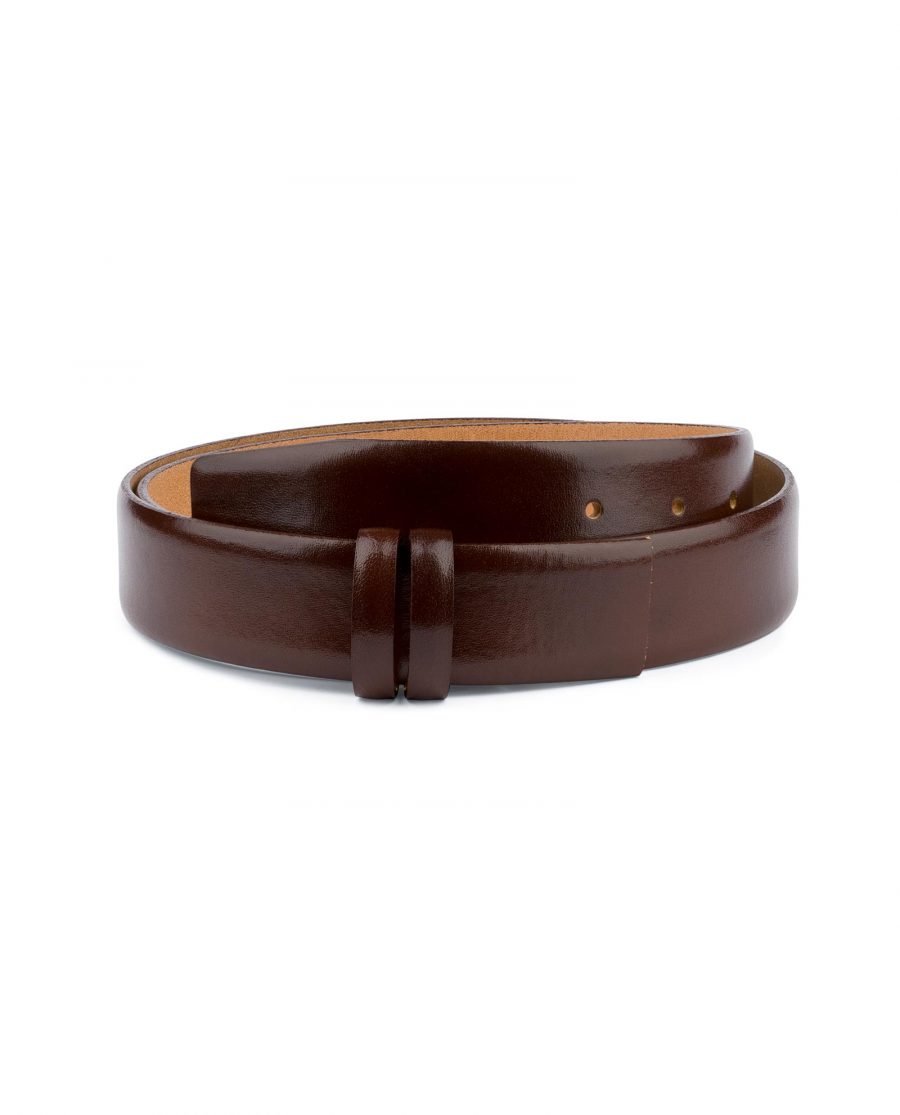 Cognac Leather Belt for Buckles 1 3 8 inch Capo Pelle