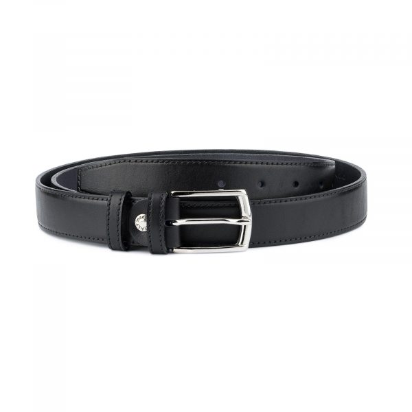 Full Grain Leather Belt Mens Dress Black Capo Pelle