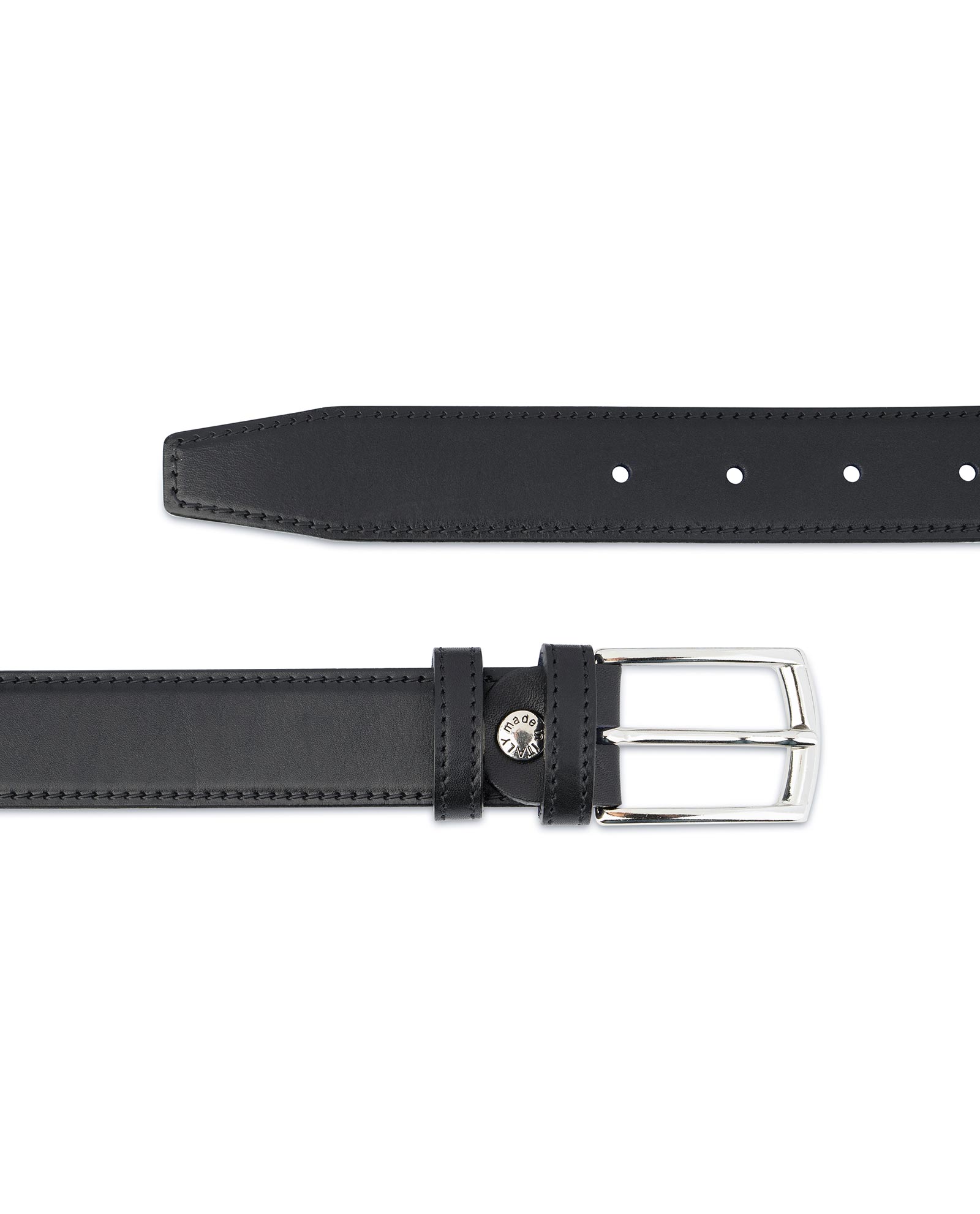 thumbnail image 2 of Metal-Free Leather Belt For Men - Hypoallergenic No Nickel Buckle, TSA Approved Dress & Casual 2 of 12