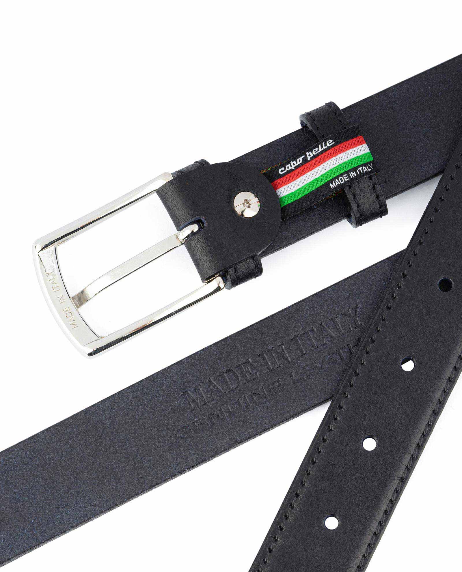 Black Braided Italian Full-grain Leather Belt, In stock!