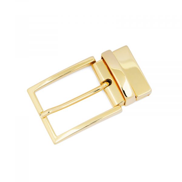 VC 24K Gold Buckle with Black/Brown Reversible Leather Belt Strap