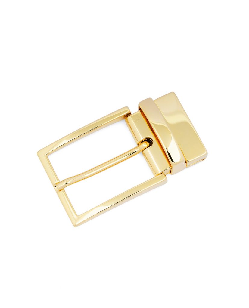 Buy Reversible Gold Belt Buckle For Men | LeatherBeltsOnline.com display picture 2