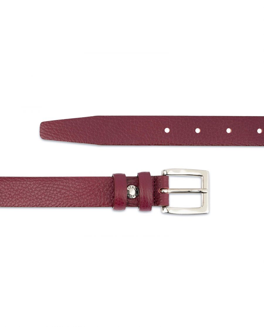 Womens Burgundy Belt For Dresses and Jeans