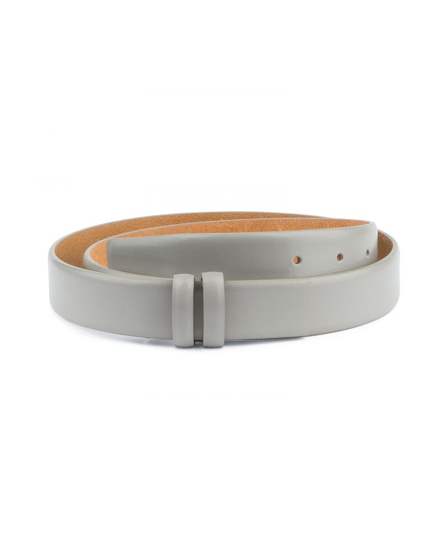 Grey Belt Without Buckle Genuine leather 1 1 8 inch Capo Pelle