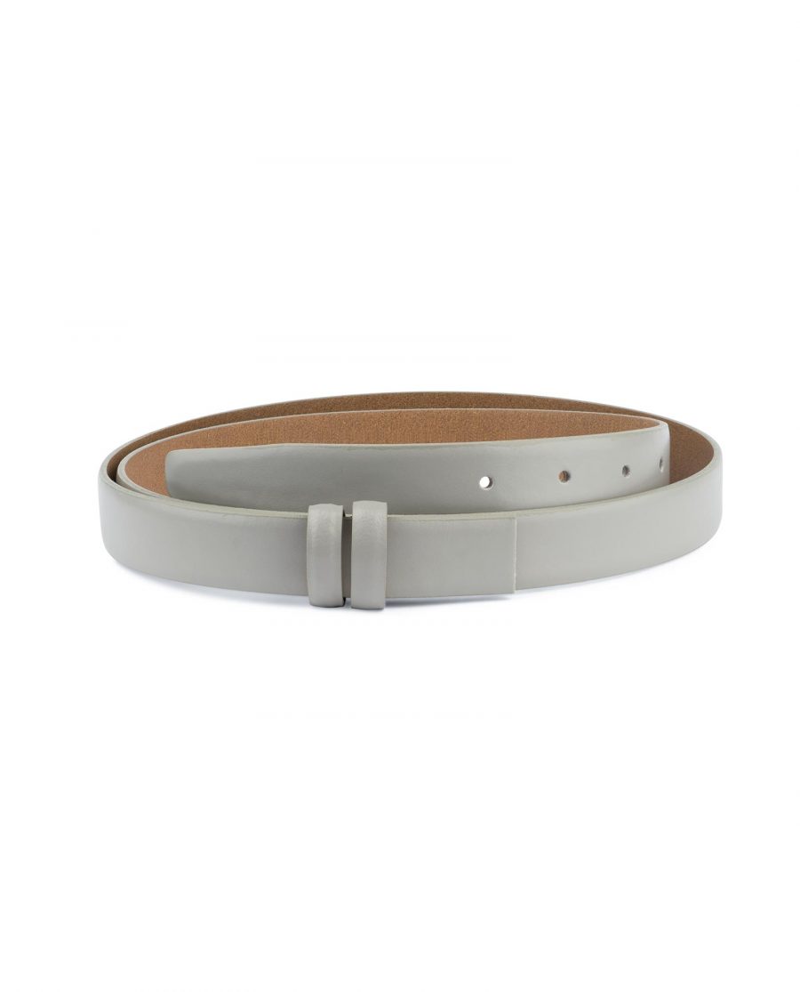 Grey Belt for Buckles Genuine leather 1 inch Capo Pelle