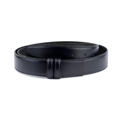 Navy Blue Mens Belt Without Buckle Genuine Leather Capo Pelle