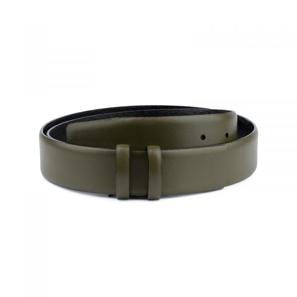 Olive Green Belt Without Buckle 1 3 8 Wide Leather Capo Pelle