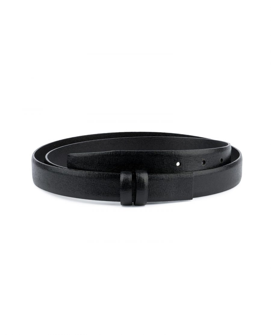 Saffiano Belt for Buckles Black 1 inch Capo Pelle