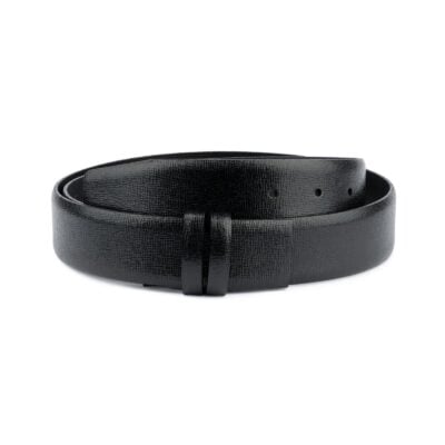 Saffiano Mens Belt Without Buckle Black 1 3 8 inch Capo Pelle