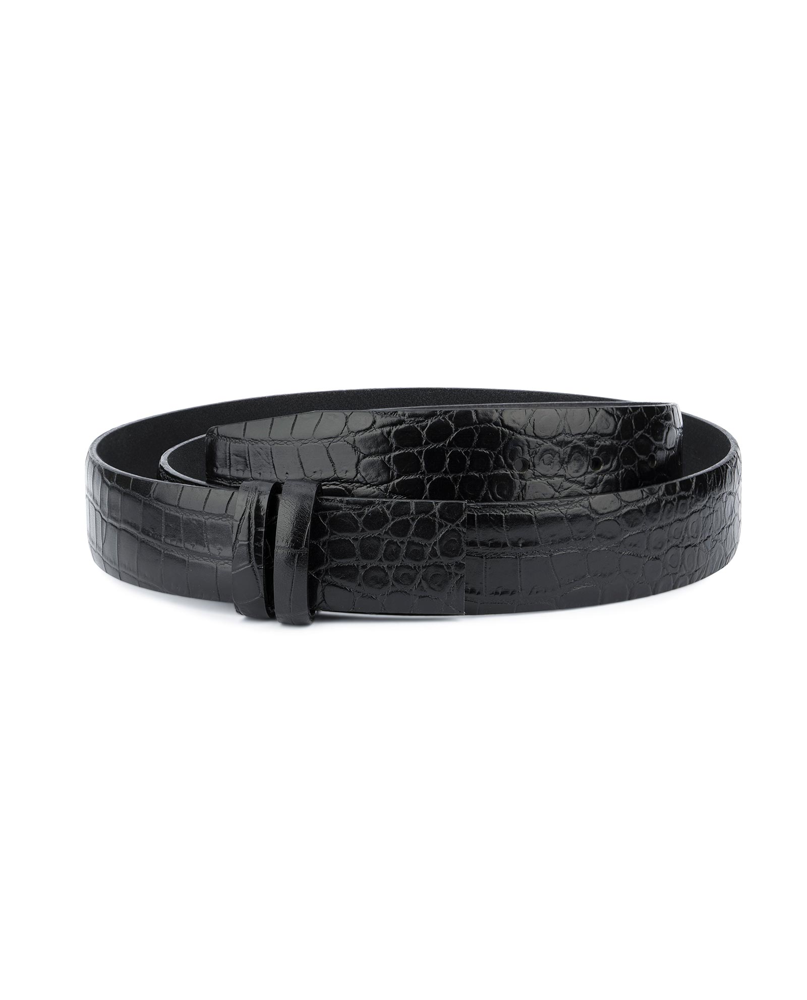 Buy Black Croco Leather Strap for Belt | Men's 1 3/8