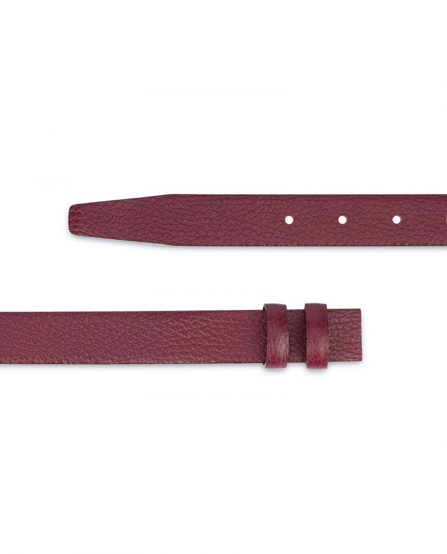 Burgundy Leather Strap for Belt Replacement 1 inch 2