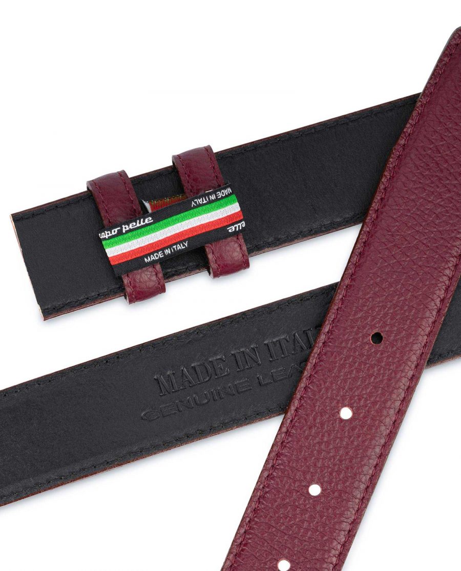 Burgundy Leather Strap for Belt Replacement 3