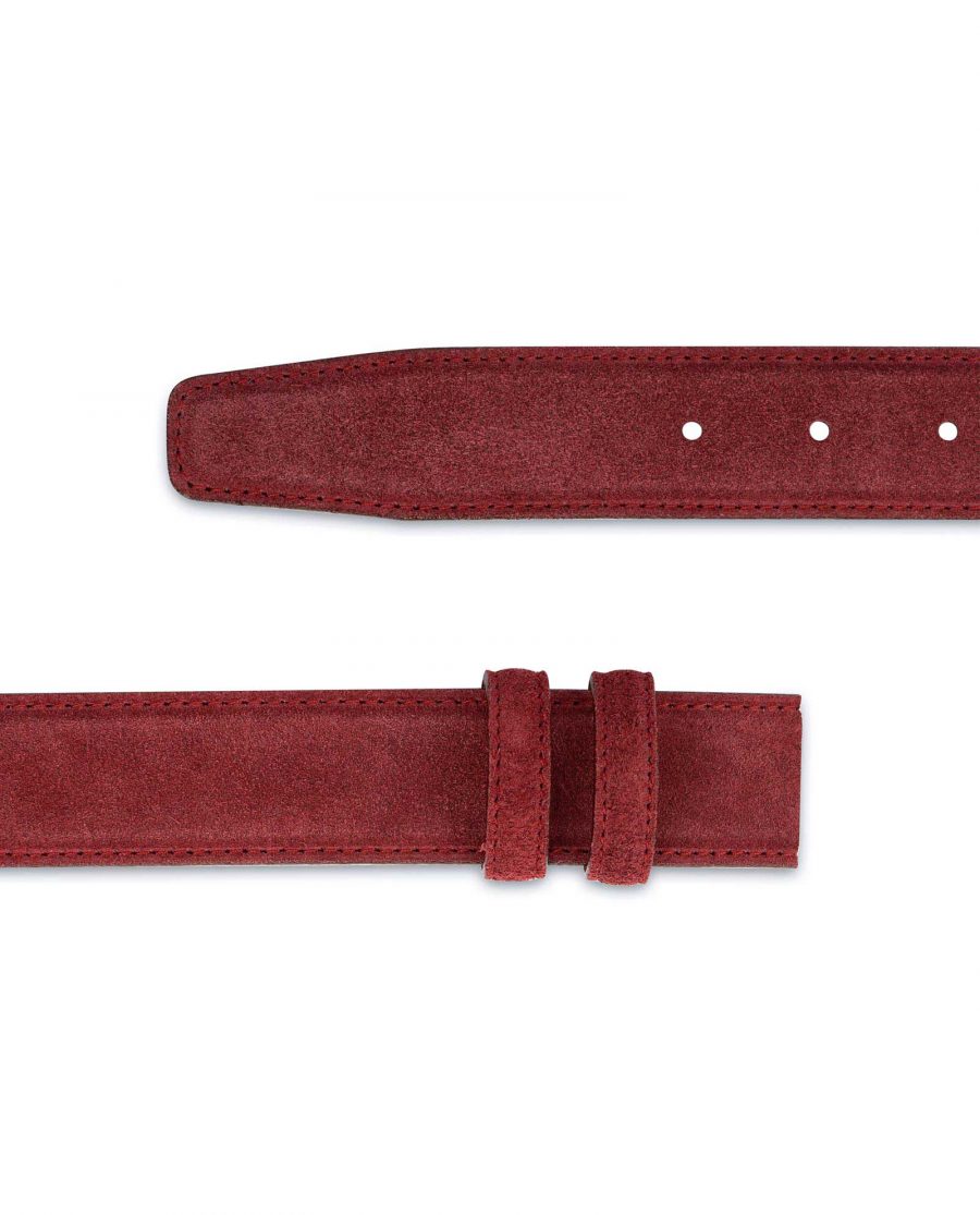 Burgundy Suede Leather Belt Strap 35 mm 2