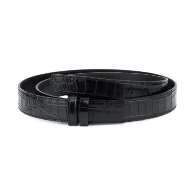 Crocodile Belt Strap No buckle Black Replacement 1