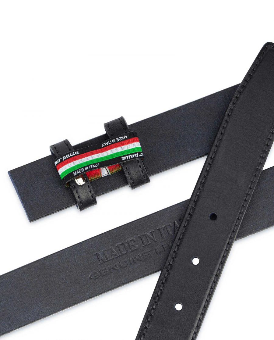 Full Grain Leather Belt Strap Black Adjustable 3