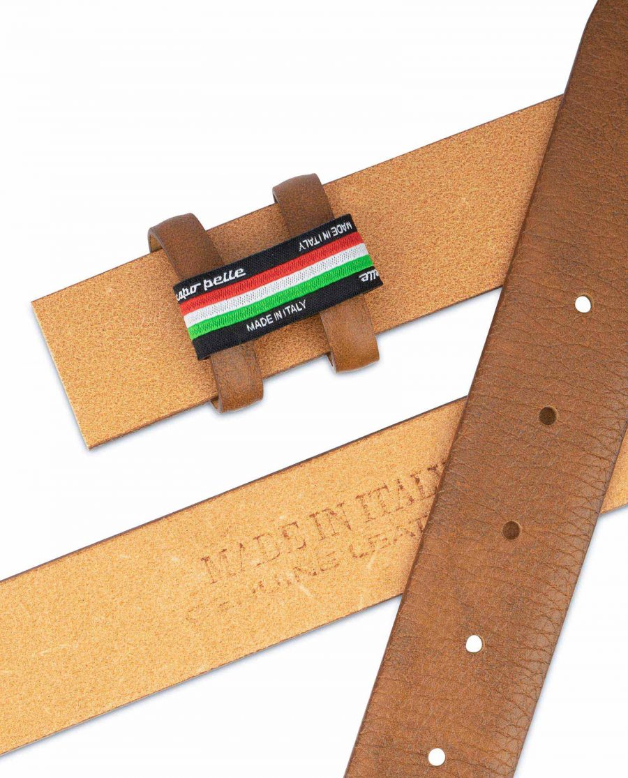 Mens Brown Leather Belt Strap Adjustable 3