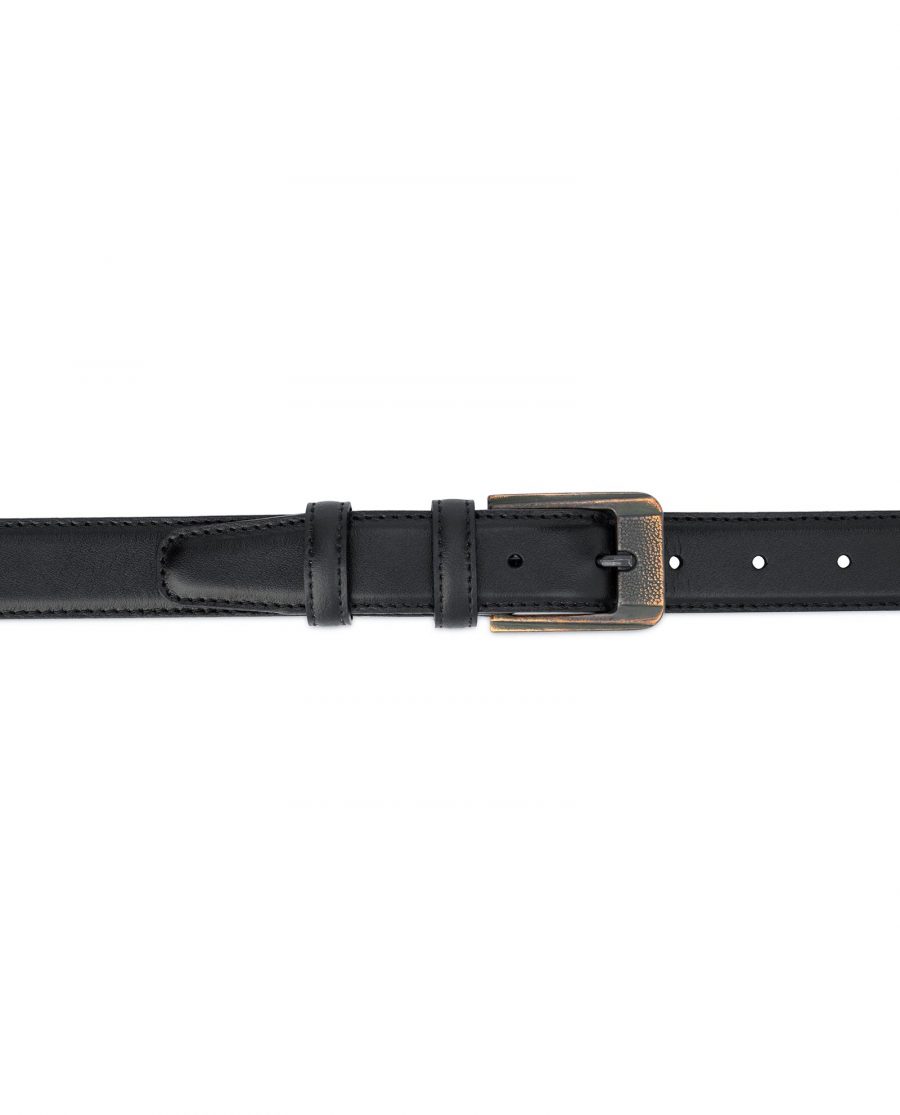 Buy Black Belt with Copper buckle | Real Leather | Capo Pelle