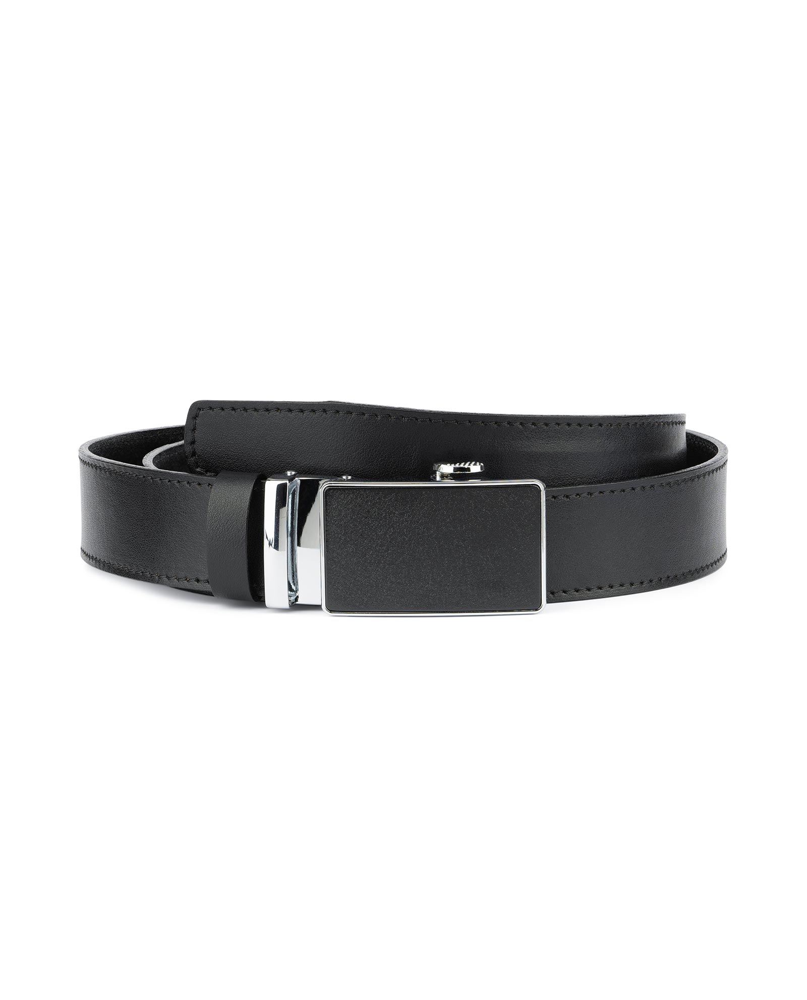Buy Black Ratcheting Leather Belt for Men | LeatherBeltsOnline.com