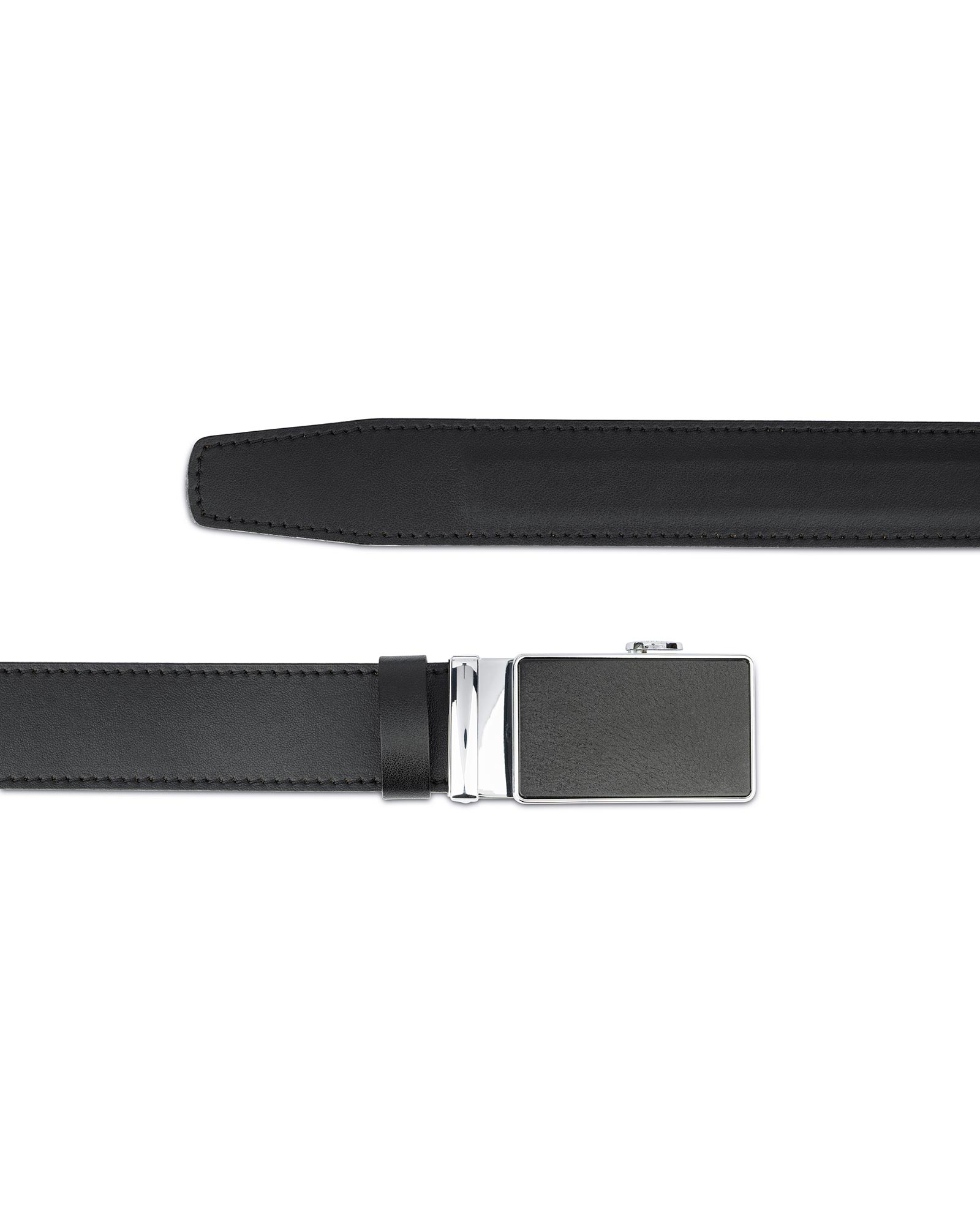 Buy Black Ratcheting Leather Belt for Men | LeatherBeltsOnline.com