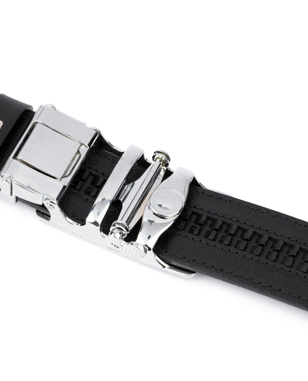 Buy Black Ratcheting Leather Belt for Men | LeatherBeltsOnline.com