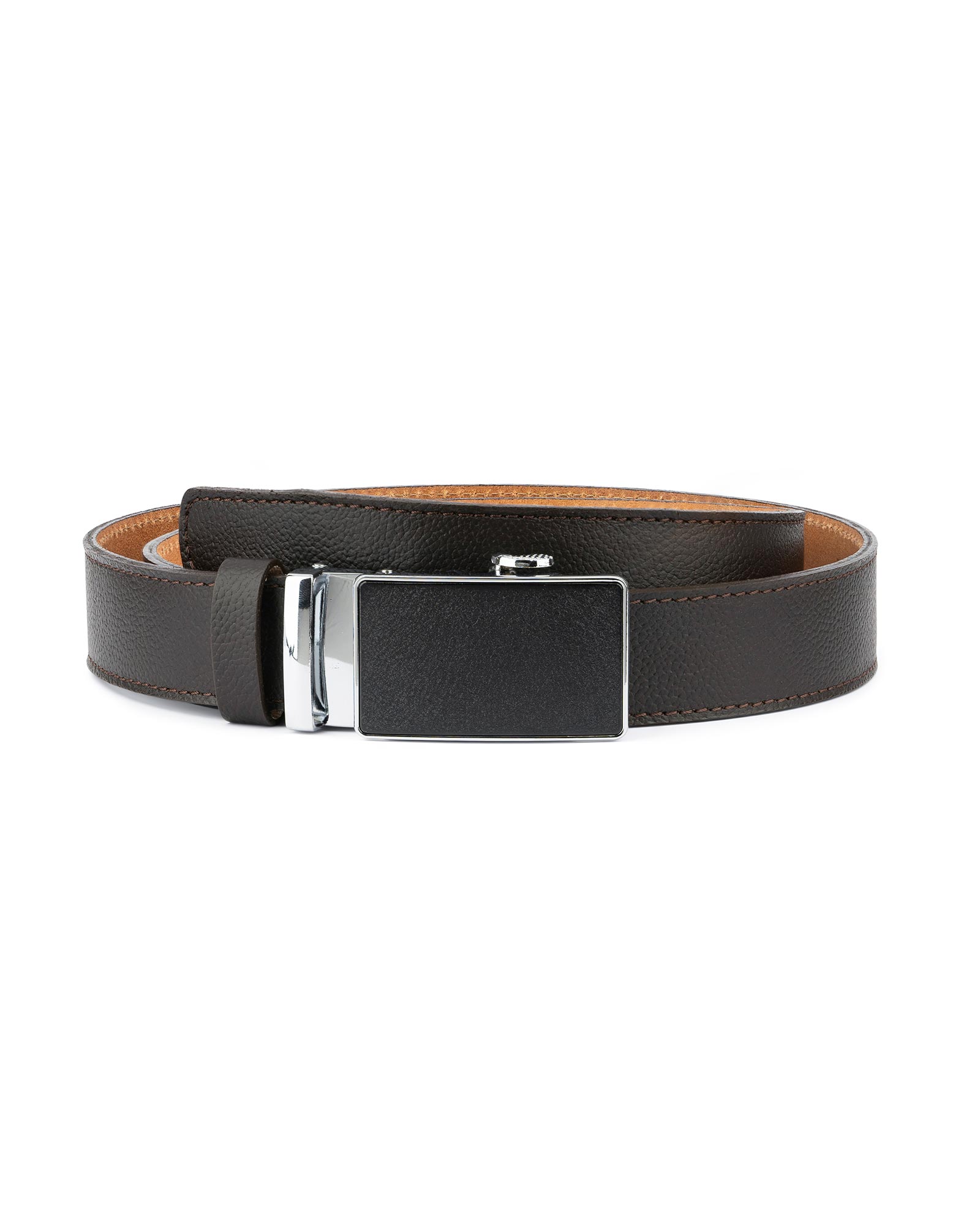 Buy Brown Automatic Buckle Belt for Men | LeatherBeltsOnline.com
