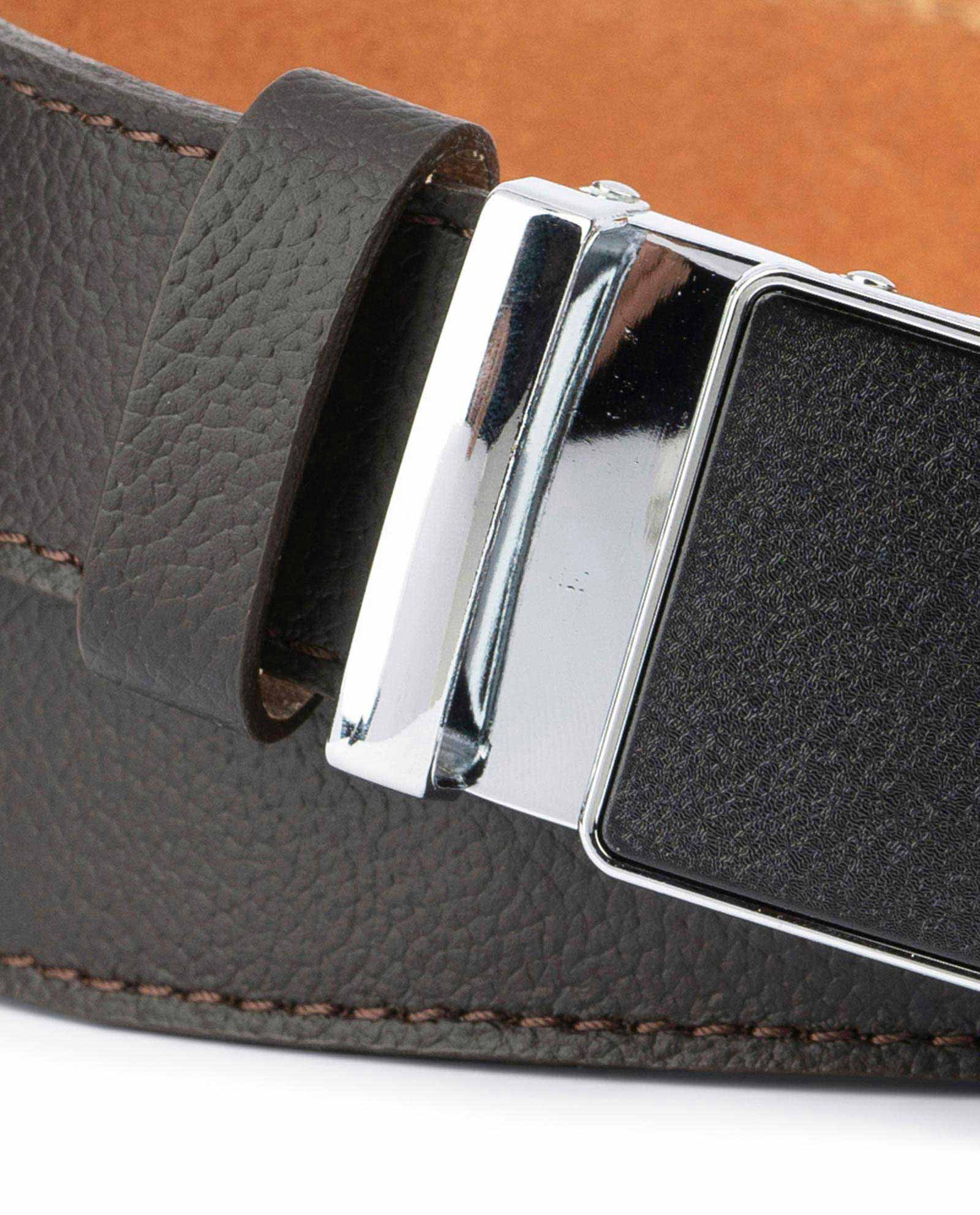 Buy Brown Automatic Buckle Belt for Men | LeatherBeltsOnline.com