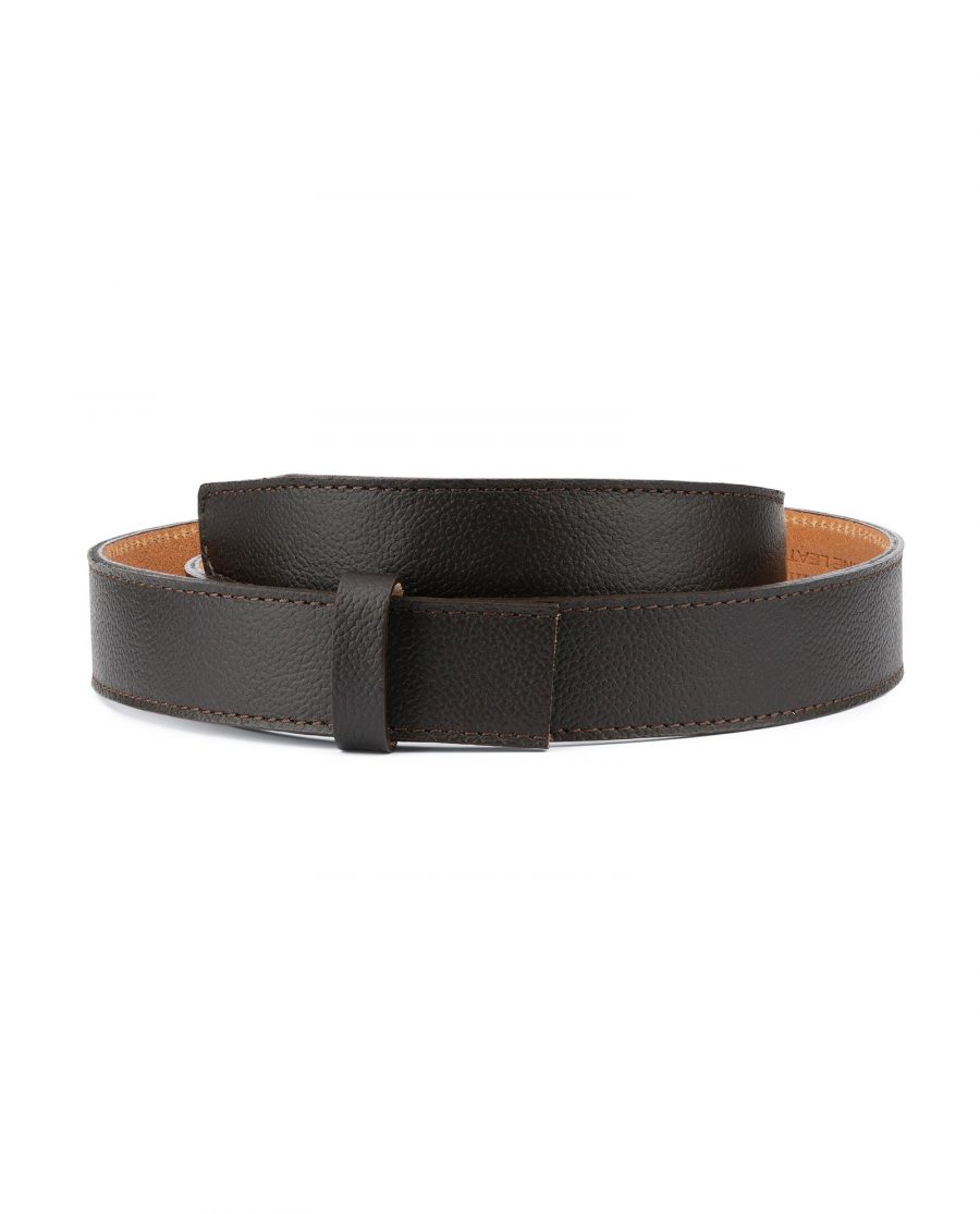 Buy Brown Leather Strap for Men's Slide Belt | LeatherBeltsOnline.com
