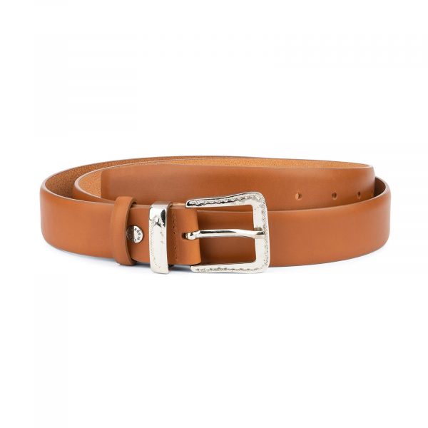 Brown Western Belt with Silver Buckle 1