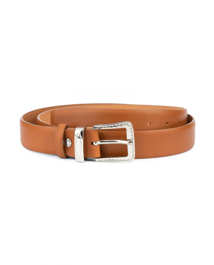Brown Western Belt with Silver Buckle 1