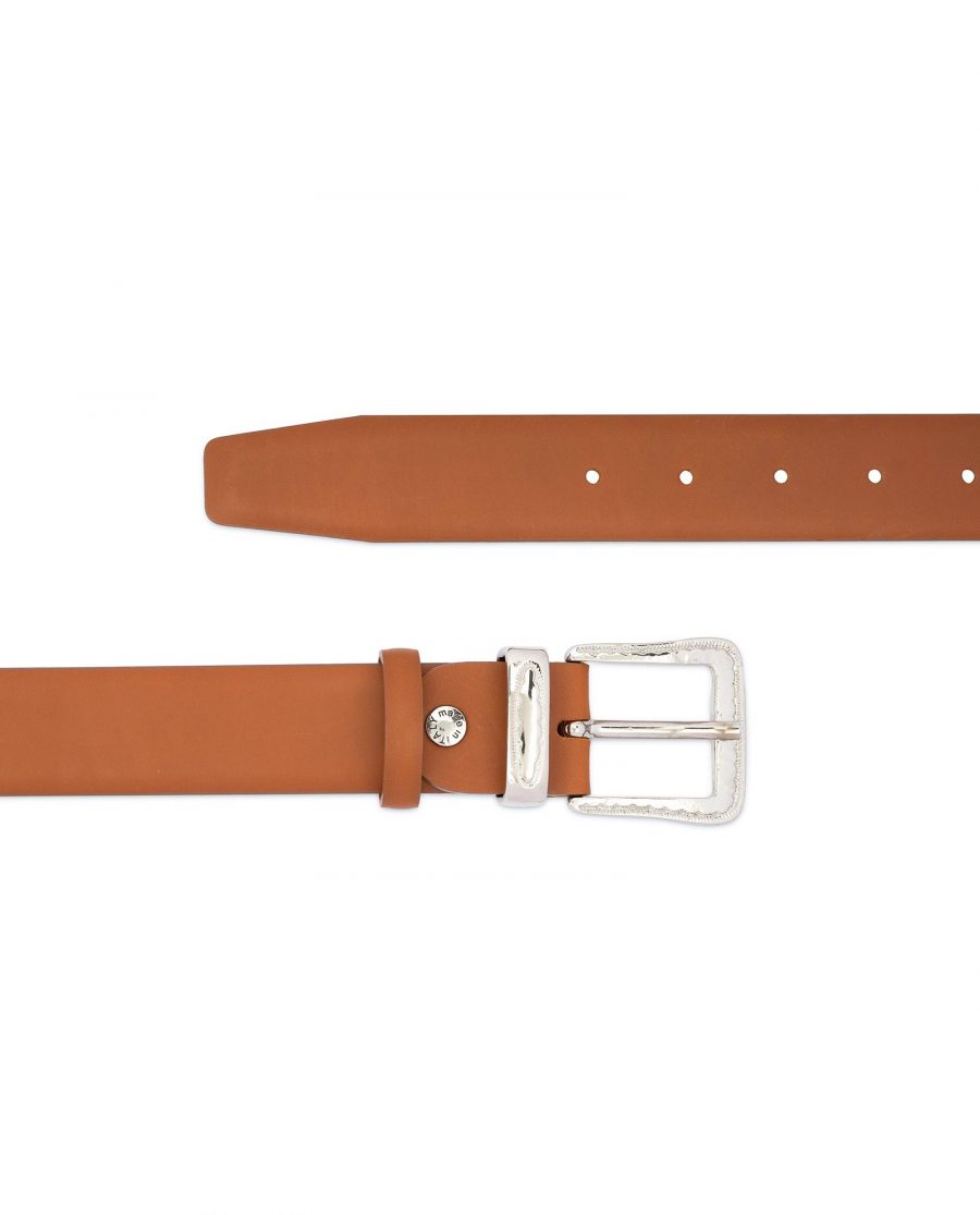 Brown Western Belt with Silver Buckle 2