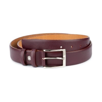 Burgundy Belt for Men Genuine Leather 1