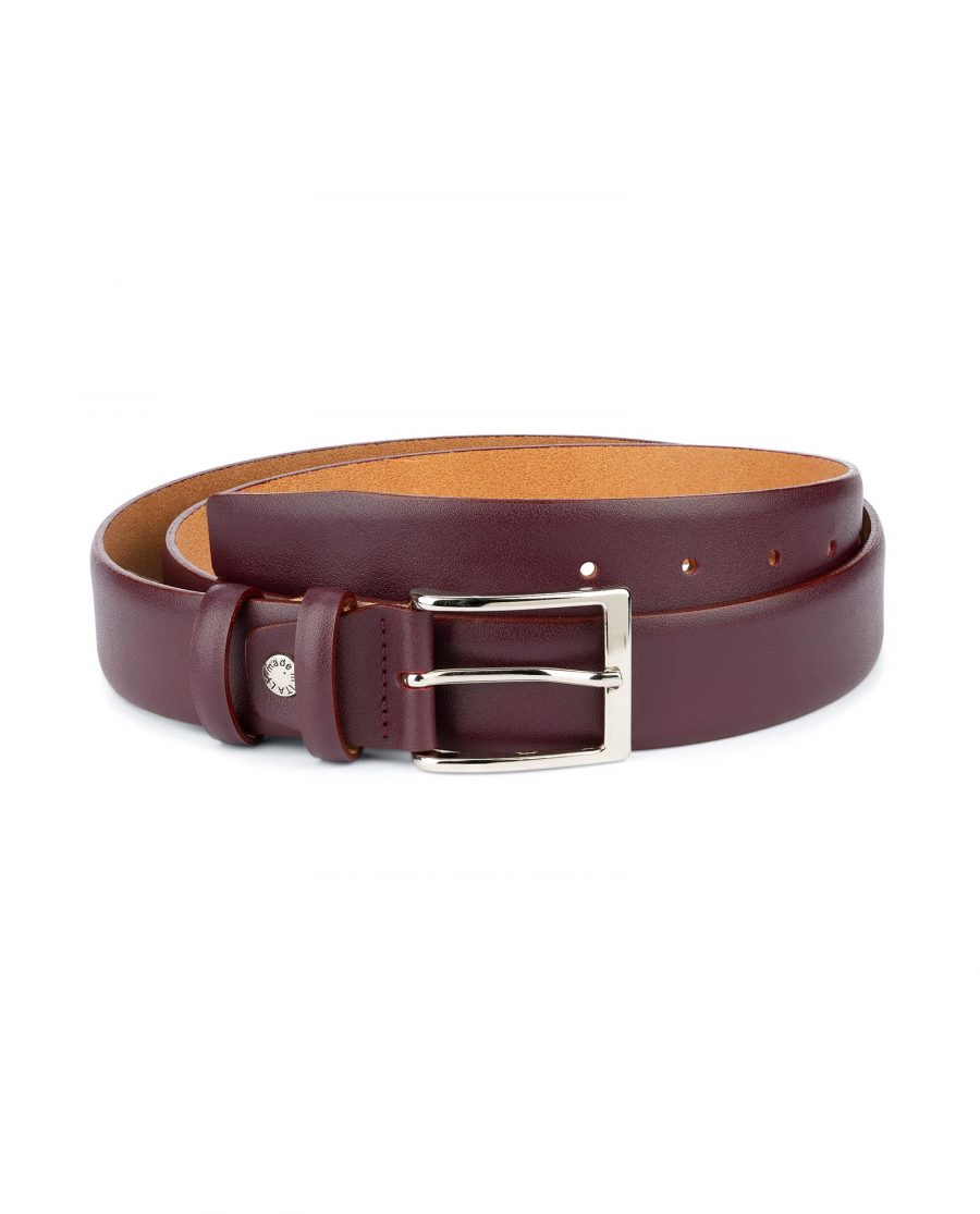 Burgundy Belt for Men Genuine Leather 1