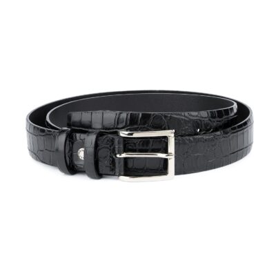 Crocodile Belt for Men Black 3 5 cm 1