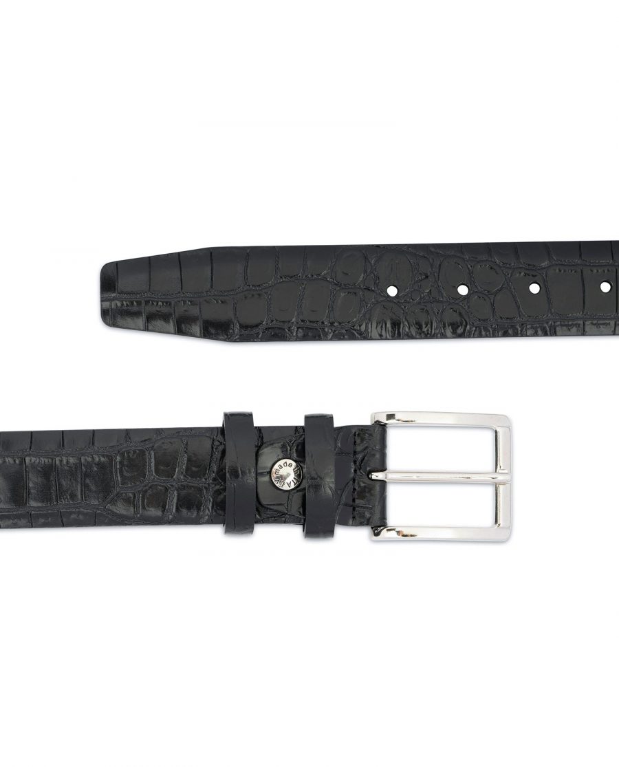 Crocodile Belt for Men Black 3 5 cm 2