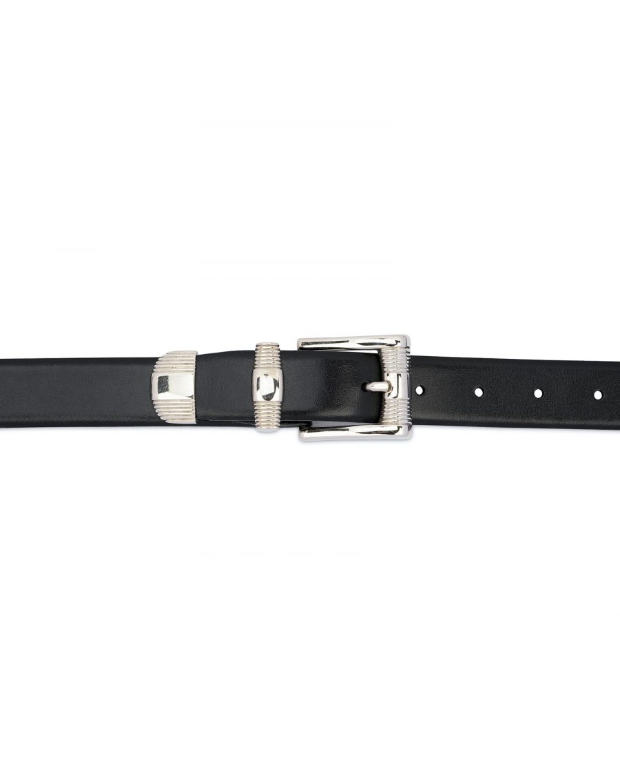 Buy Men's Belt With Metal Tip | Black Real Leather | LeatherBeltsOnline