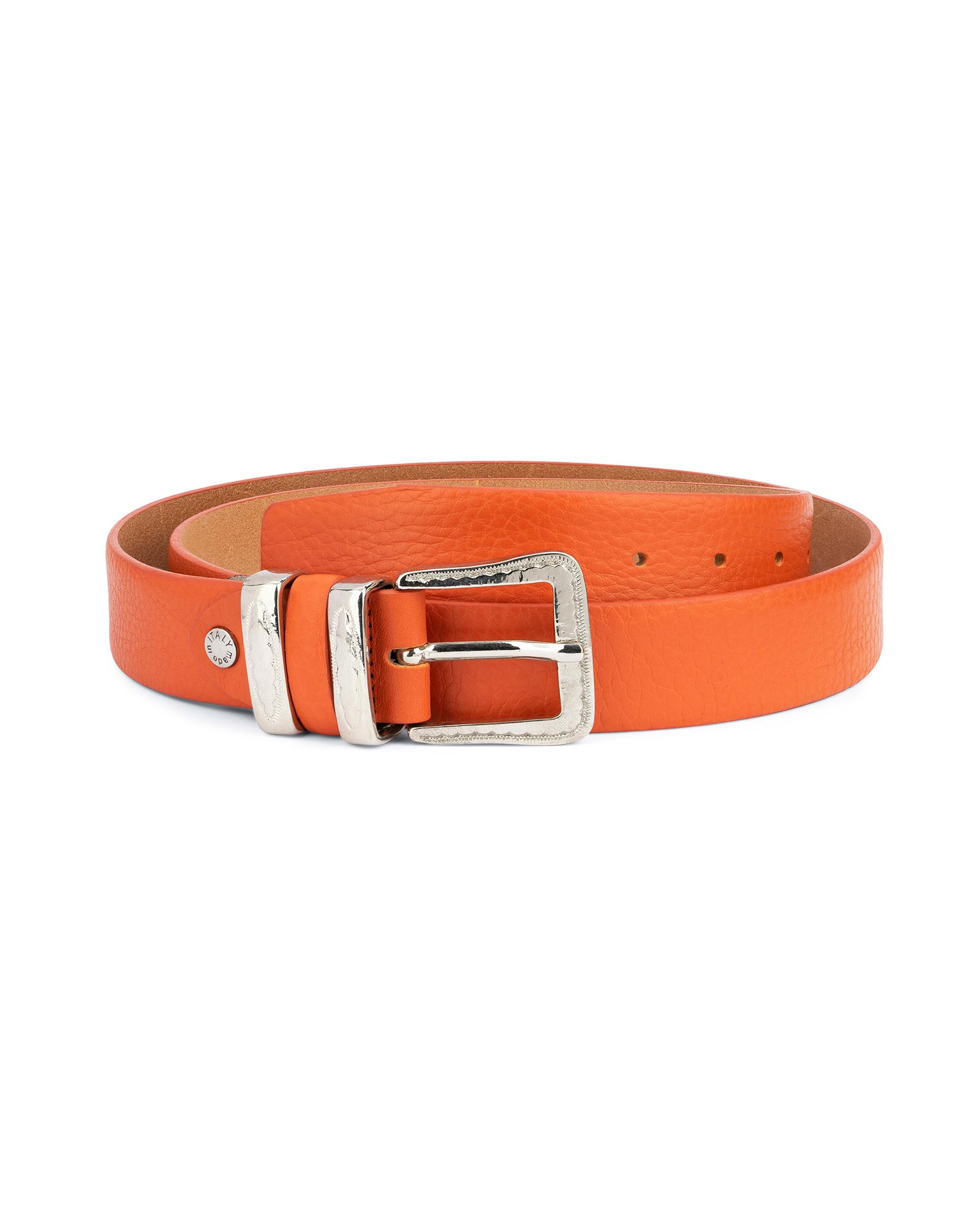 Buy Men's Orange Belt with Western Buckle | LeatherBeltsOnline.com