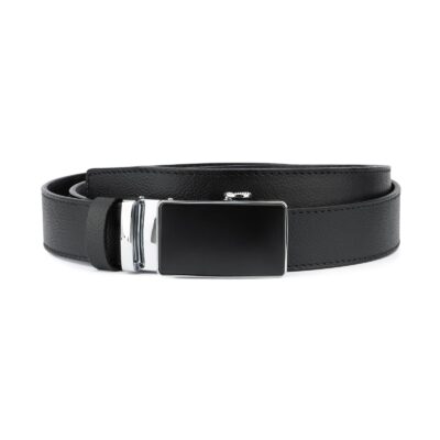 Mens Ratchet Belt Black Italian Leather 1