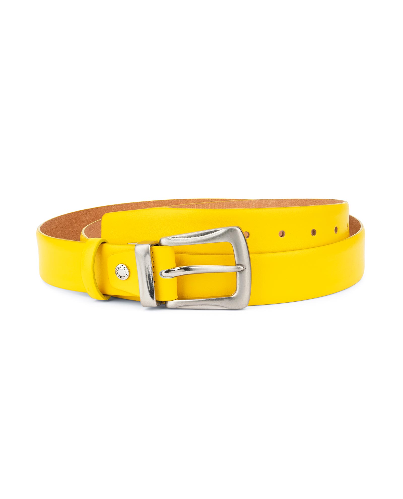 Buy Men's Yellow Belt | With Western Silver Buckle | Capo Pelle