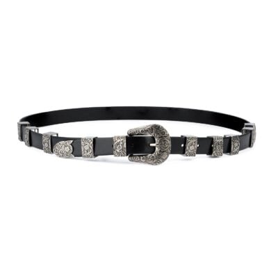 Western Belt for Ladies in Black Leather 5