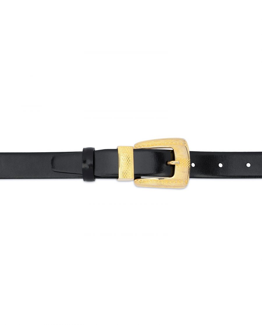 Womens Black Belt With Gold Buckle 4