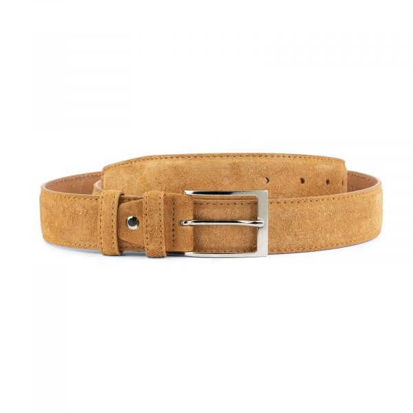 Camel Suede Belt 3 5 cm 1